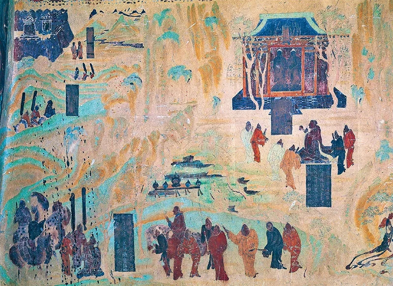 圖為莫高窟第323窟《張騫出使西域圖》。敦煌研究院供圖