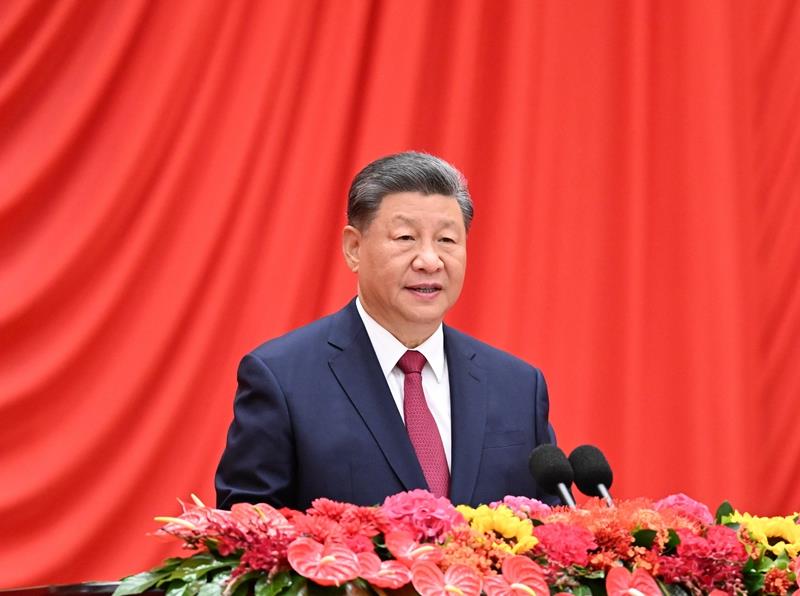△2024年9月30日，慶祝中華人民共和國成立75周年招待會在北京人民大會堂隆重舉行。習(xí)近平總書記出席招待會并發(fā)表重要講話。