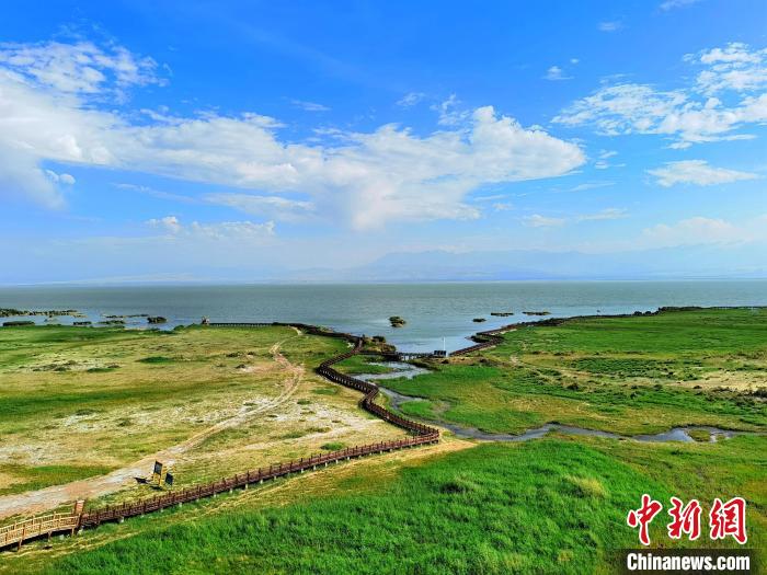 圖為航拍都蘭湖國(guó)家濕地公園?！∑钤鲚?攝
